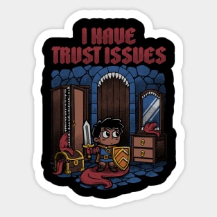 RPG Mimic Trust Issues - Cute Funny Adventure Sticker